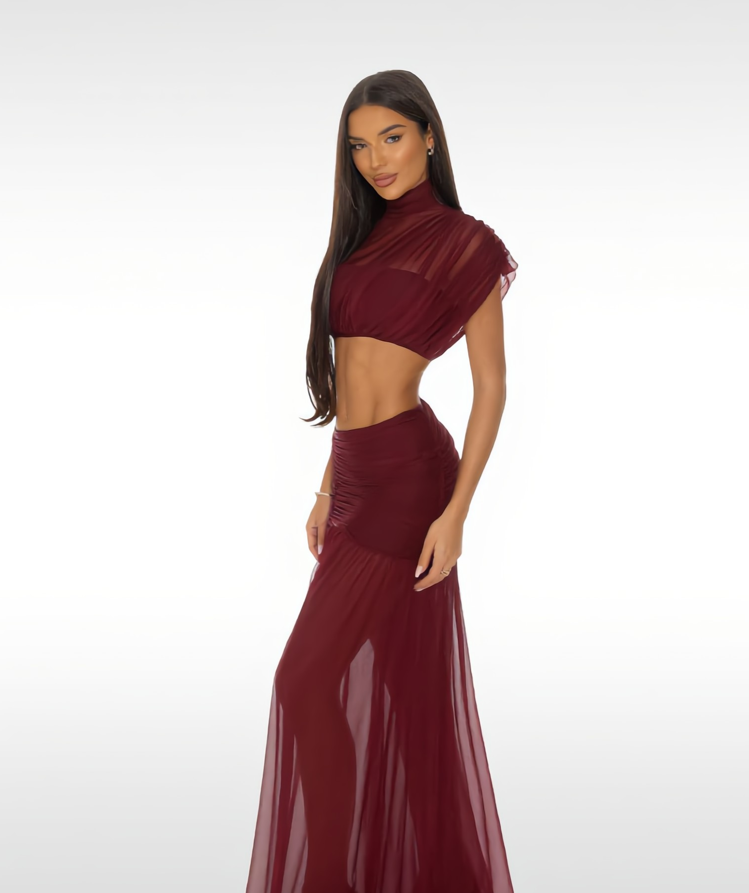 CrimsonFlow™ Skirt Set