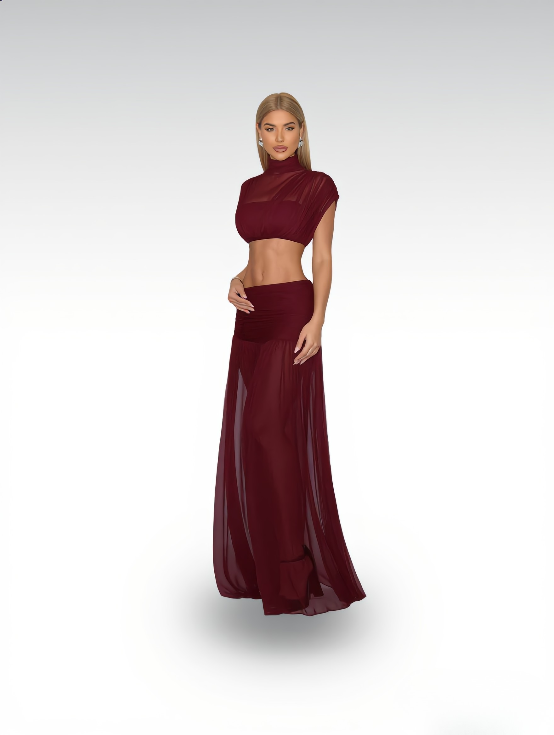 CrimsonFlow™ Skirt Set
