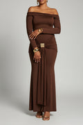 EleganceFlow™ Off-Shoulder Maxi Dress