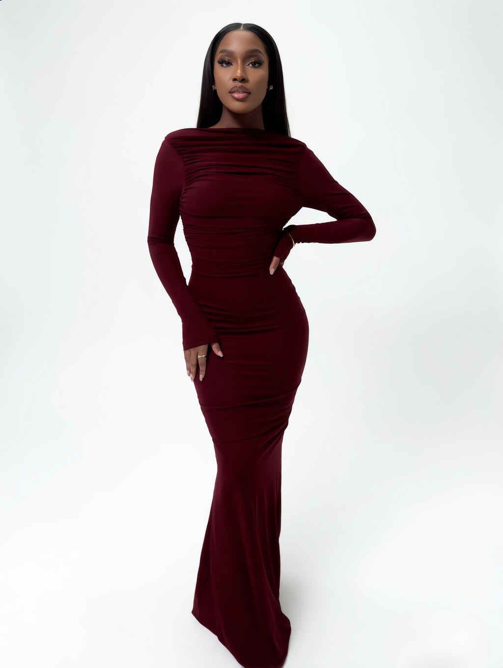 CrimsonAura™ Maxi Dress